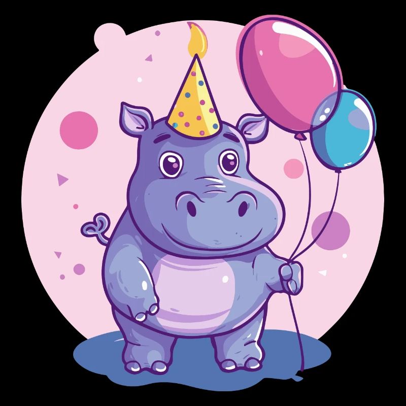 Nilpferd Geburtstag Comic