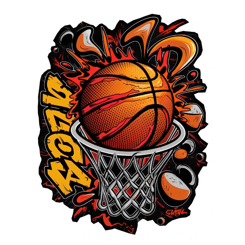 Dynamisches Basketball Graffiti