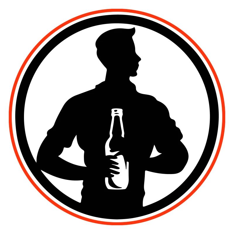 Silhouette de bouteille de bière buvant