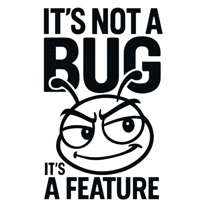 It’s not a bug, it’s a feature Perfekt für Nerds