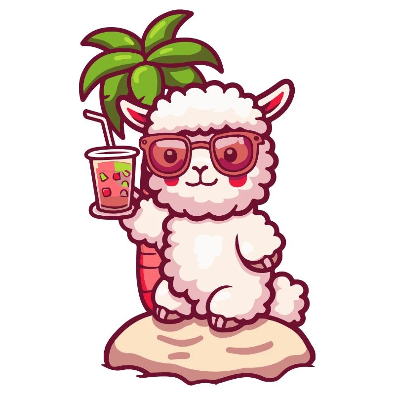 Alpaca Llama Summer Beach Holidays