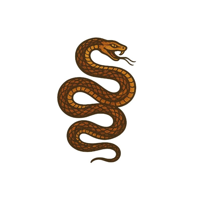 Brown coiled snake