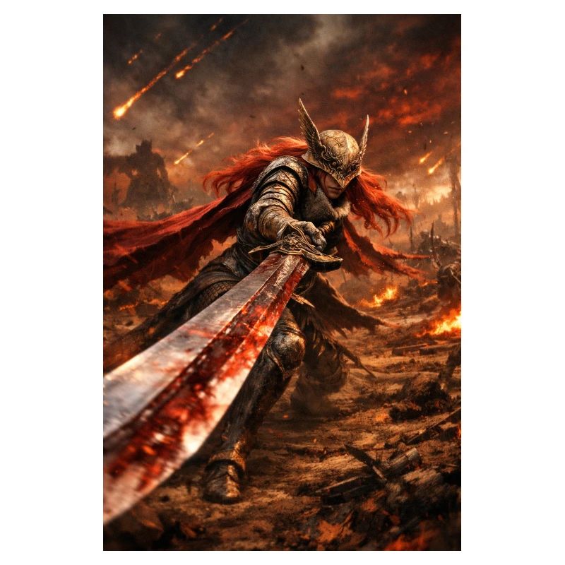 Flaming Blade Burning Warrior