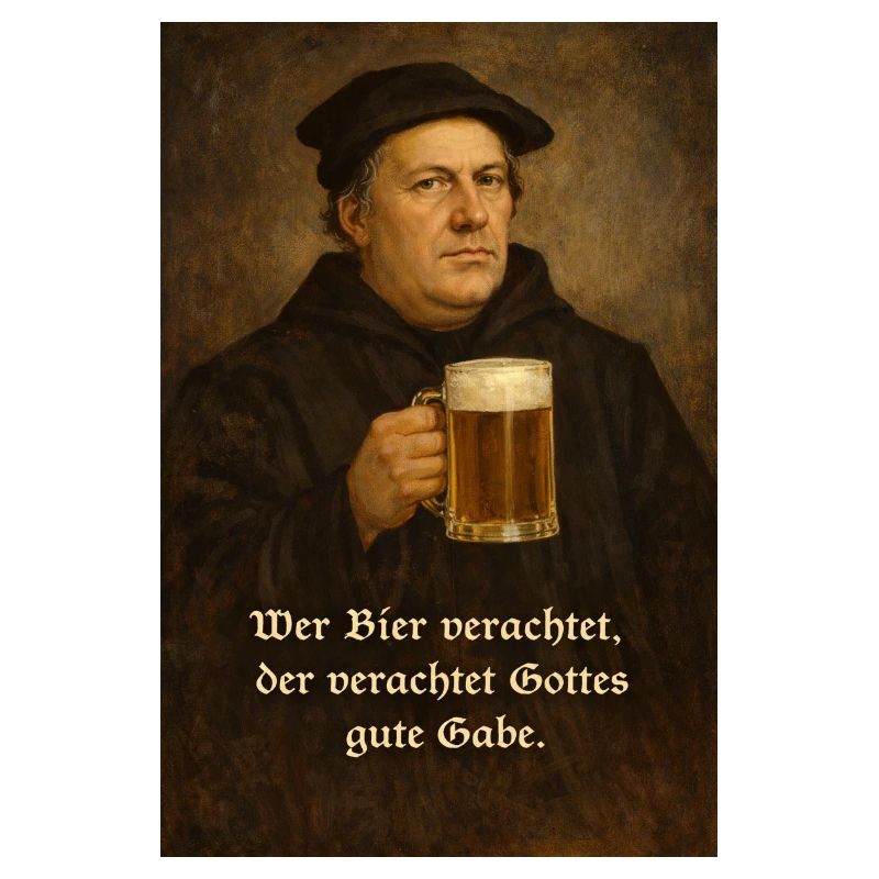 Martin Luther + Bier + Spruch