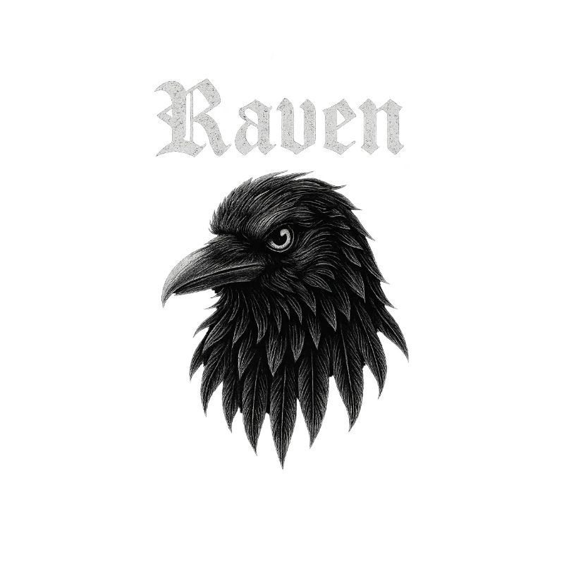 Raven Gothic Head Illustration Gift Idea Style