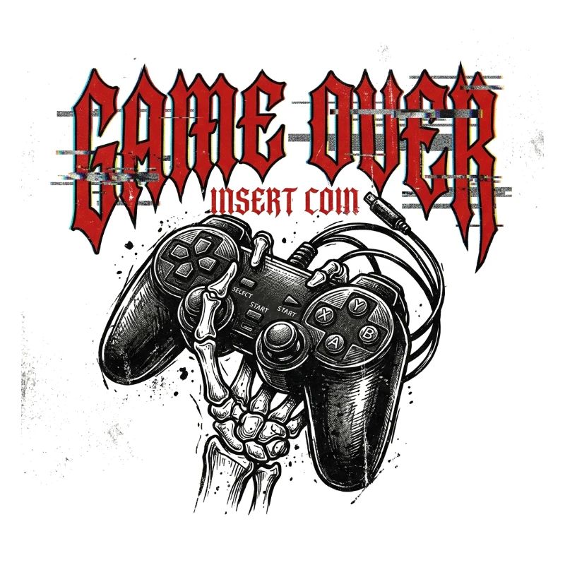 Game Over Retro Controller Grunge