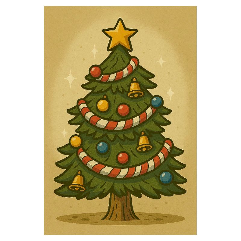 Christmas tree with sugar string and bells