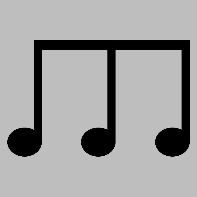 Eighth note symbol with three note heads