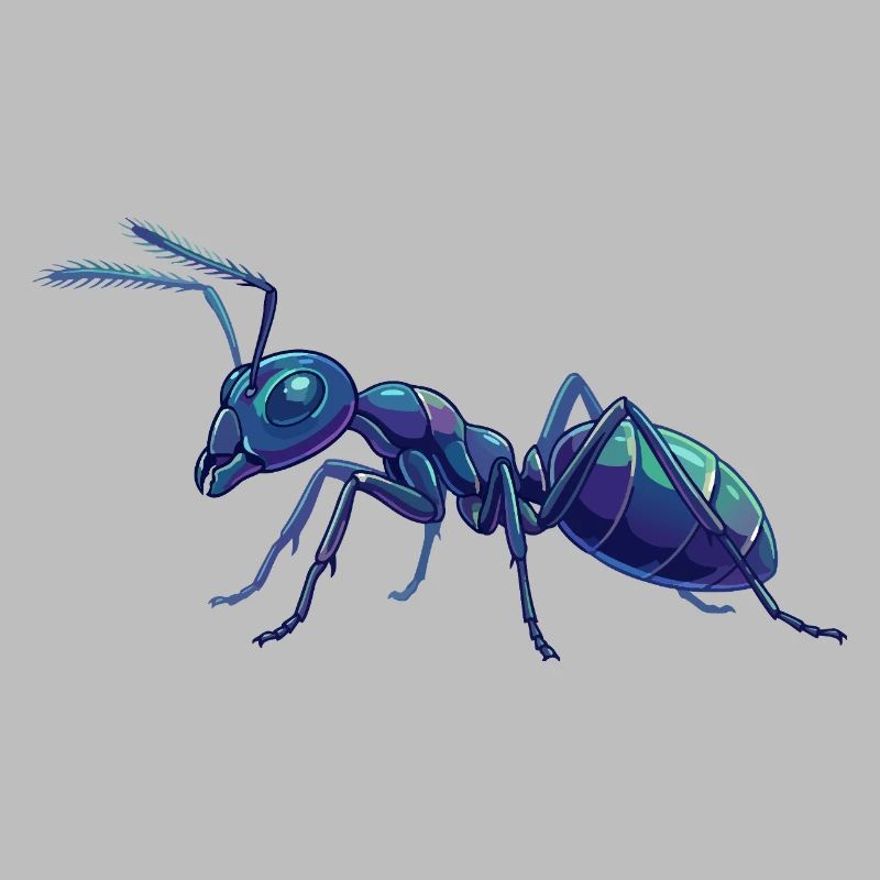 Détails de fourmis bleues Macro graphiques vectoriels Fourmis