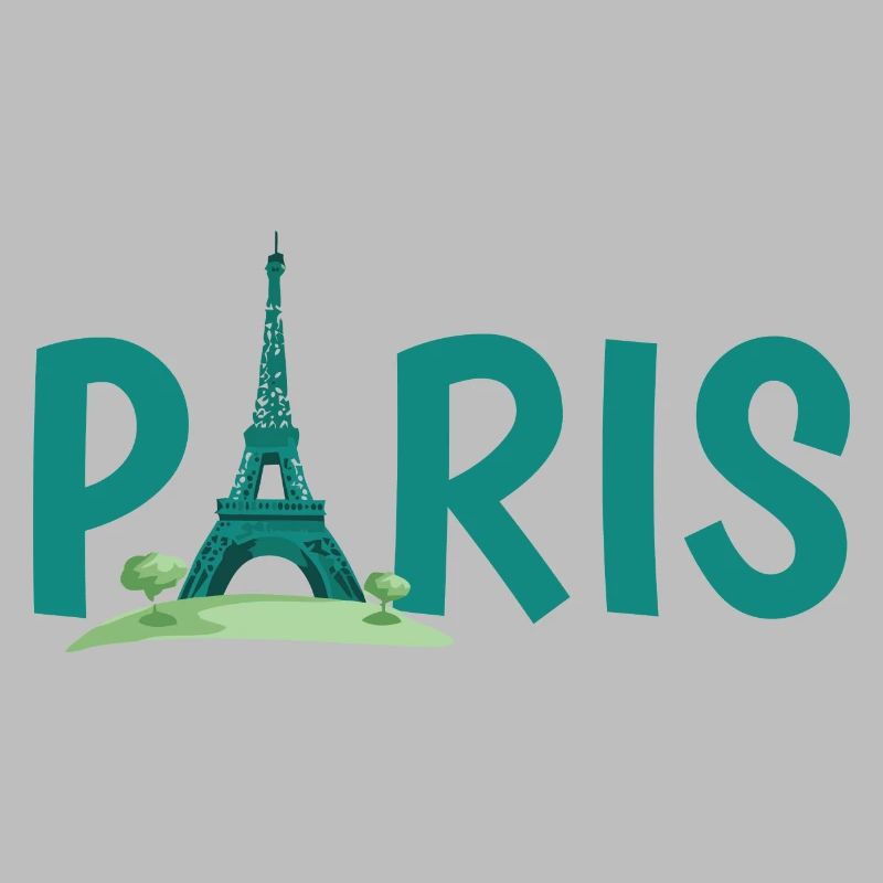 Paris Skyline with Eiffel Tower Illustration