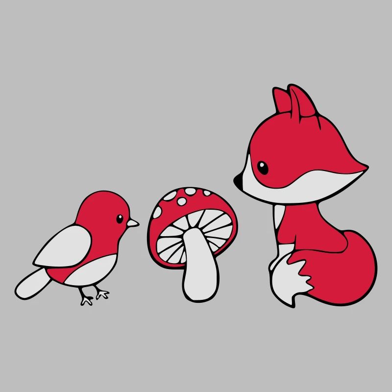 Fuchs Pilz Vogel