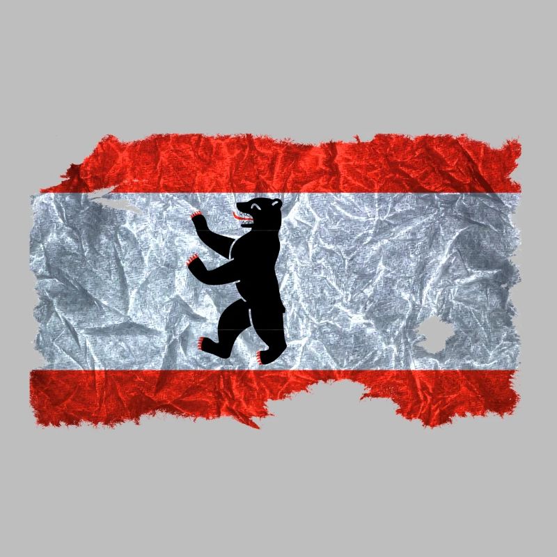 Regard drapeau Berlin / drapeau de cru utilisé