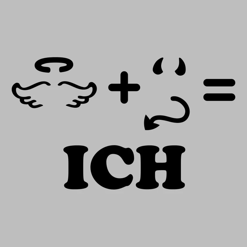 Engel + Teufel = ich - einfarbig