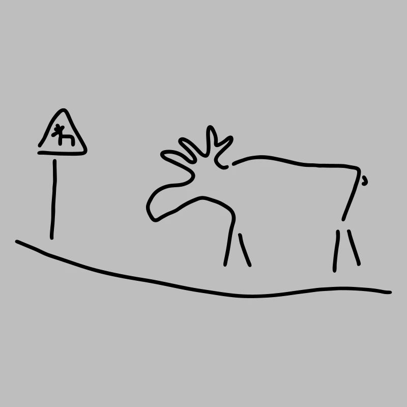 elch mit warnschild
