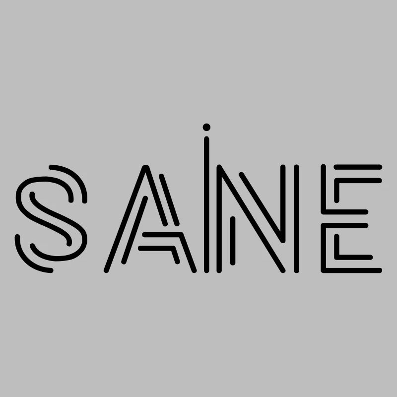 "Sane" Text Logo Design, Printable Text, Statement