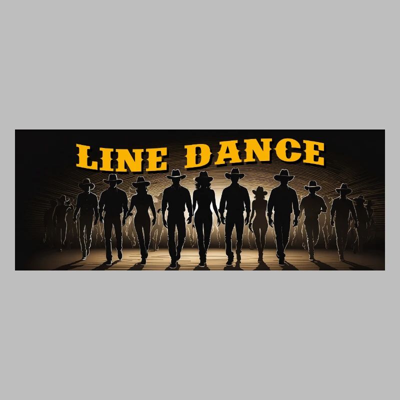 Line dance group dancing