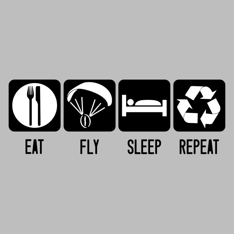 Paramotor Eat Fly Sleep Repeat - Paramotor White