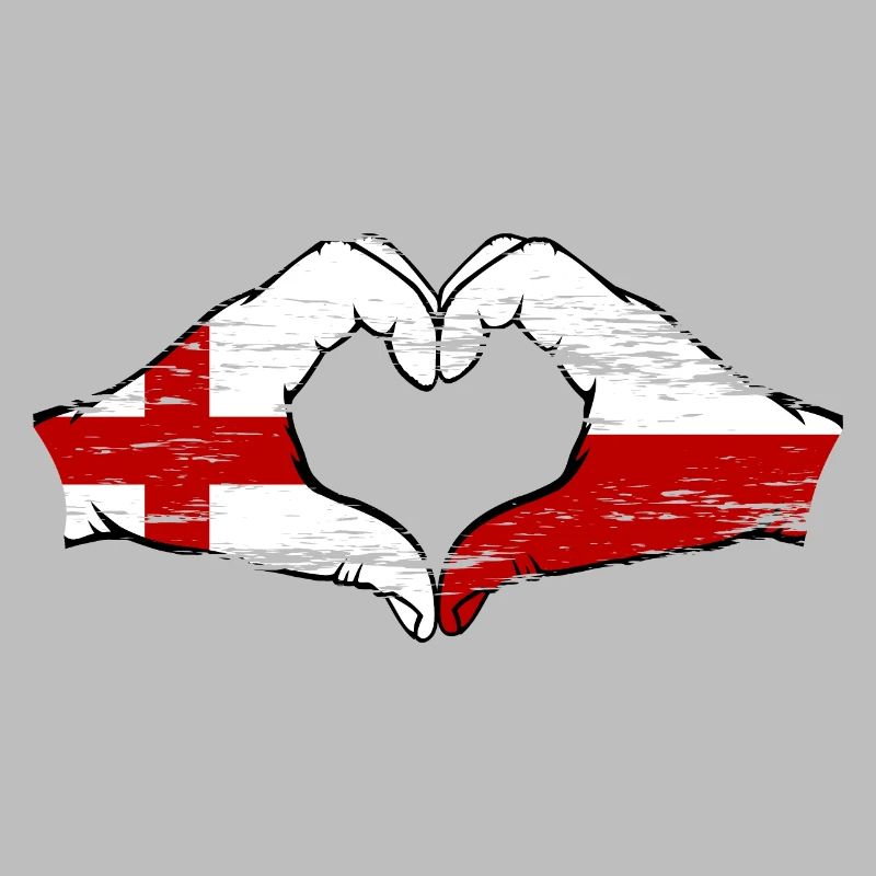 Angleterre Pologne drapeau forme coeur utilisé