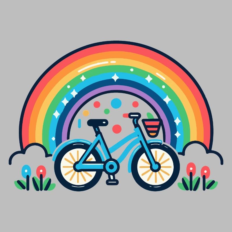 Rainbow Bicycle Joy Design