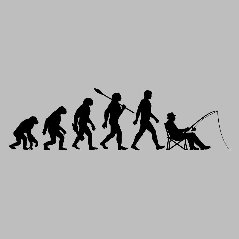 Evolution - angeln, Angler Geschenk