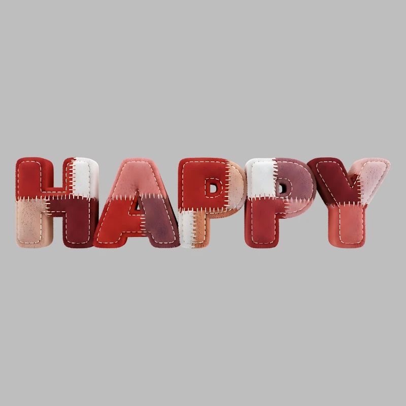 Happy Patchwork Design Stoffflicken Look