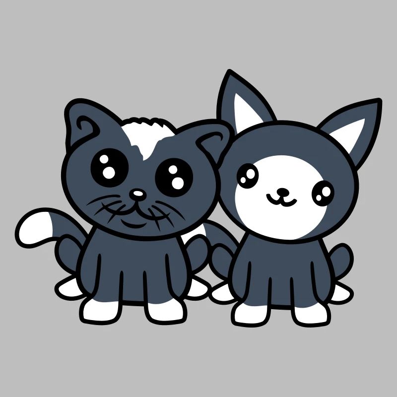 2 chats amis équipe équipage deux chatons de compagnie