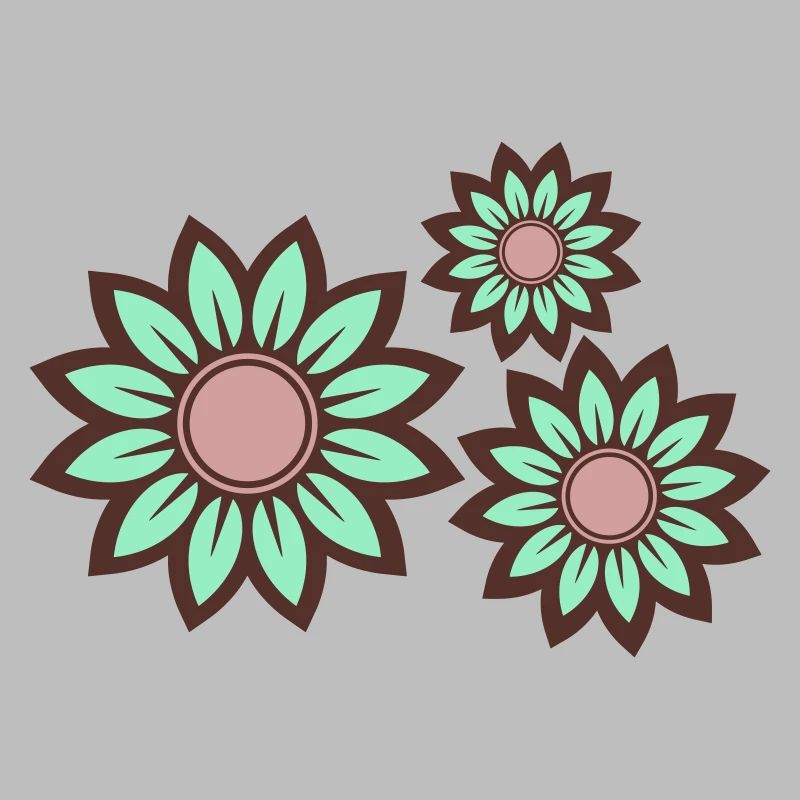Trio tranquille: Fleurs vert menthe