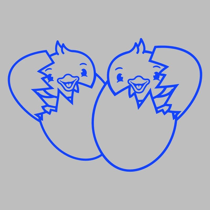 2 Birds Two Chicks Egg Hatch Born Eggshell