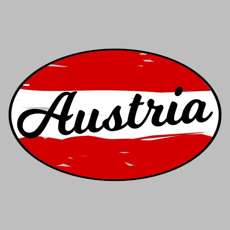Austria Script Logo on Red