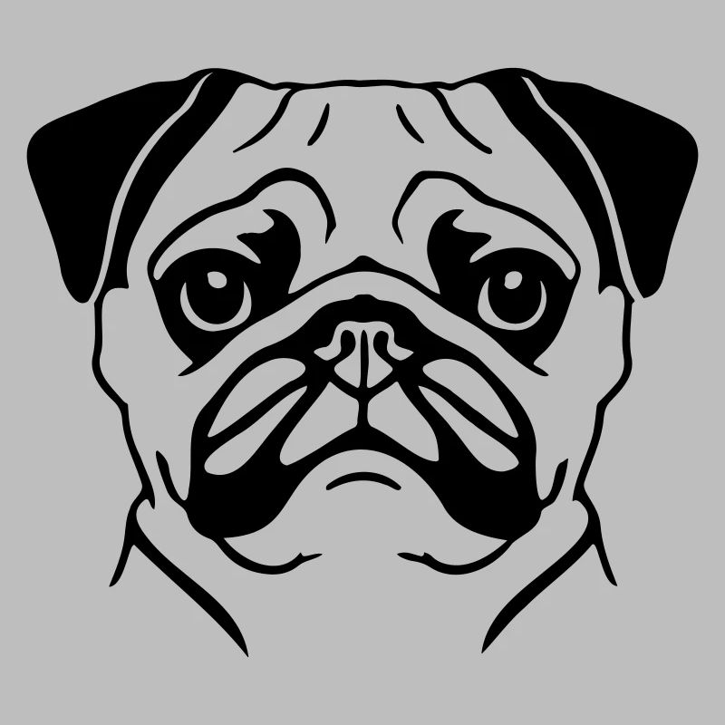 Pug Portrait Vector Illustration