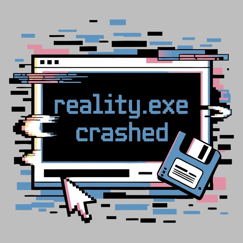 Reality.exe Crashed Retro Pixel Design