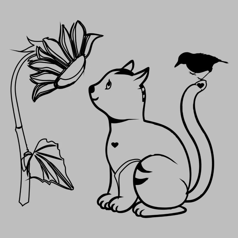 Oiseau fleur de chat