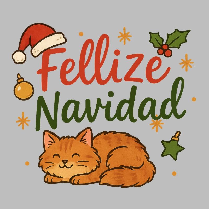 Fellize Navidad - Conception de Noël de chat drôle