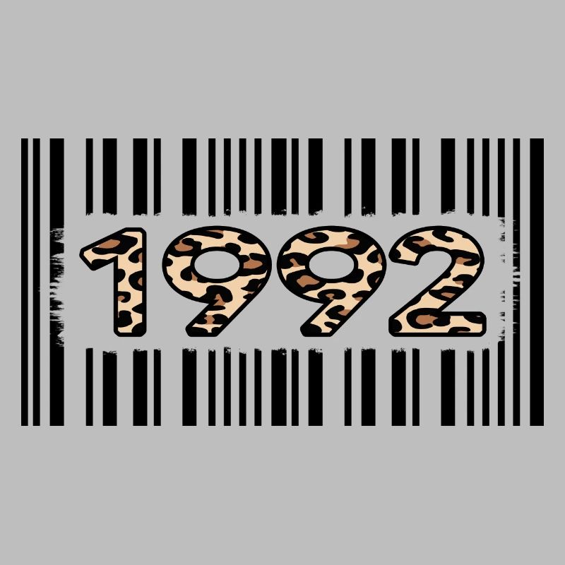 1992 birthday 30 years anniversary barcode leopard