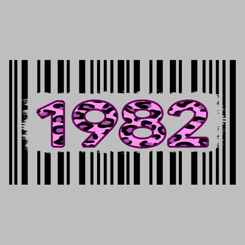 1982 geburtstag jubiläum barcode rosa leopard