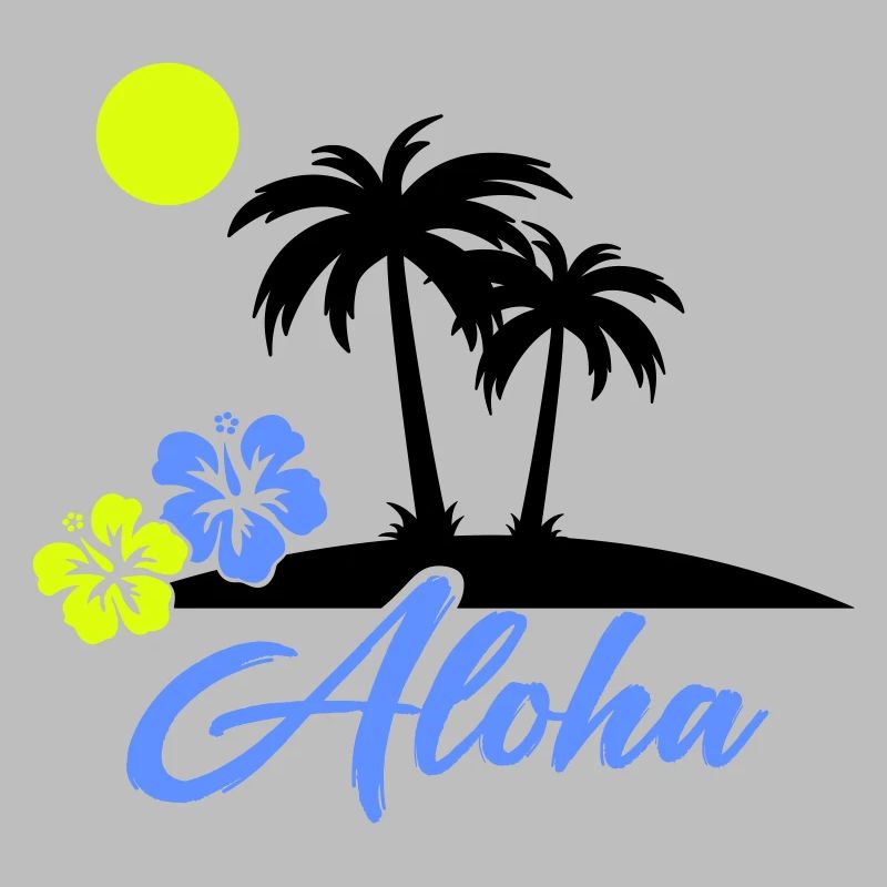 Aloha Hibiscus Neon Script