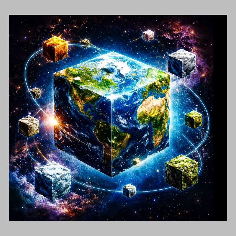 Cube terrestre dans l’espace