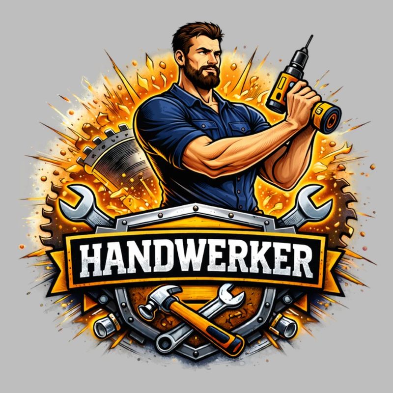 Handwerker Logo – Comic Style mit Bohrer