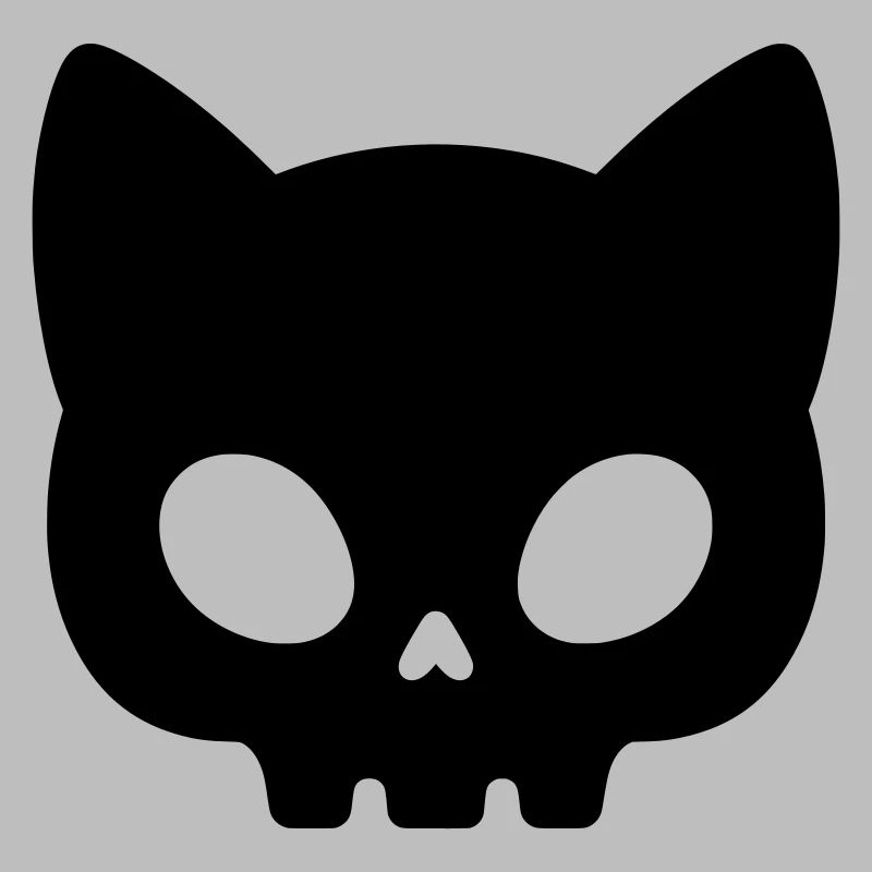 Silhouette de crâne de chat | Masque gothique mignon