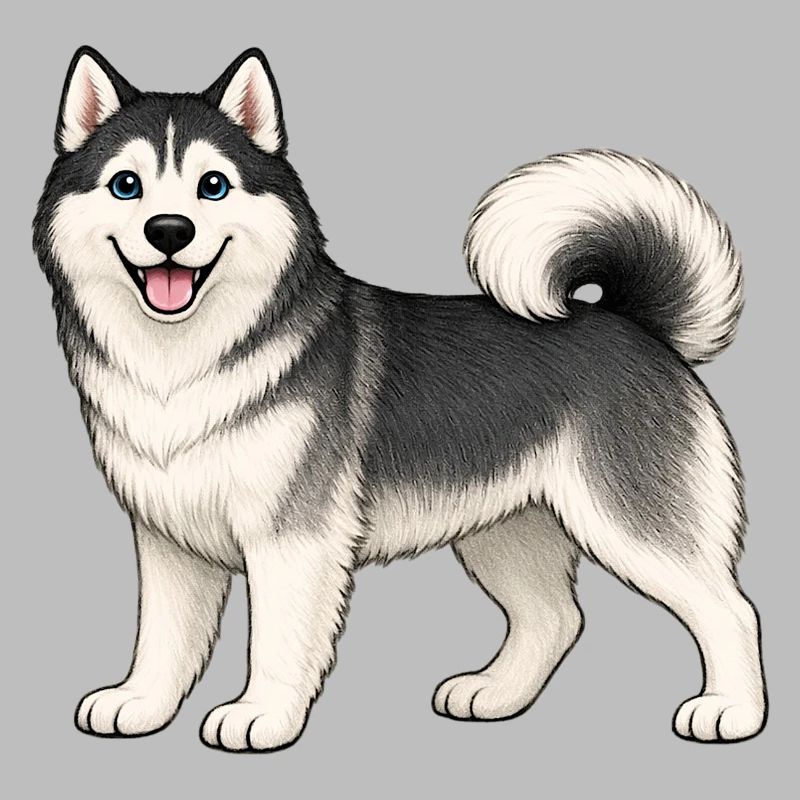 Fröhlicher Husky