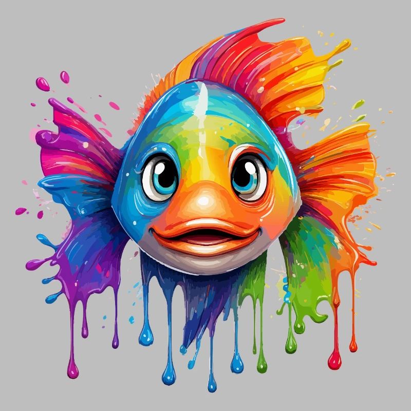 Buntfisch mit Farbexplosion