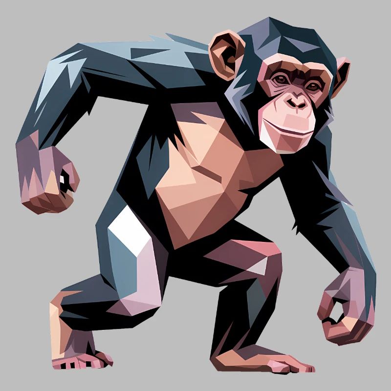 Monkey - Cool Low Poly Logo