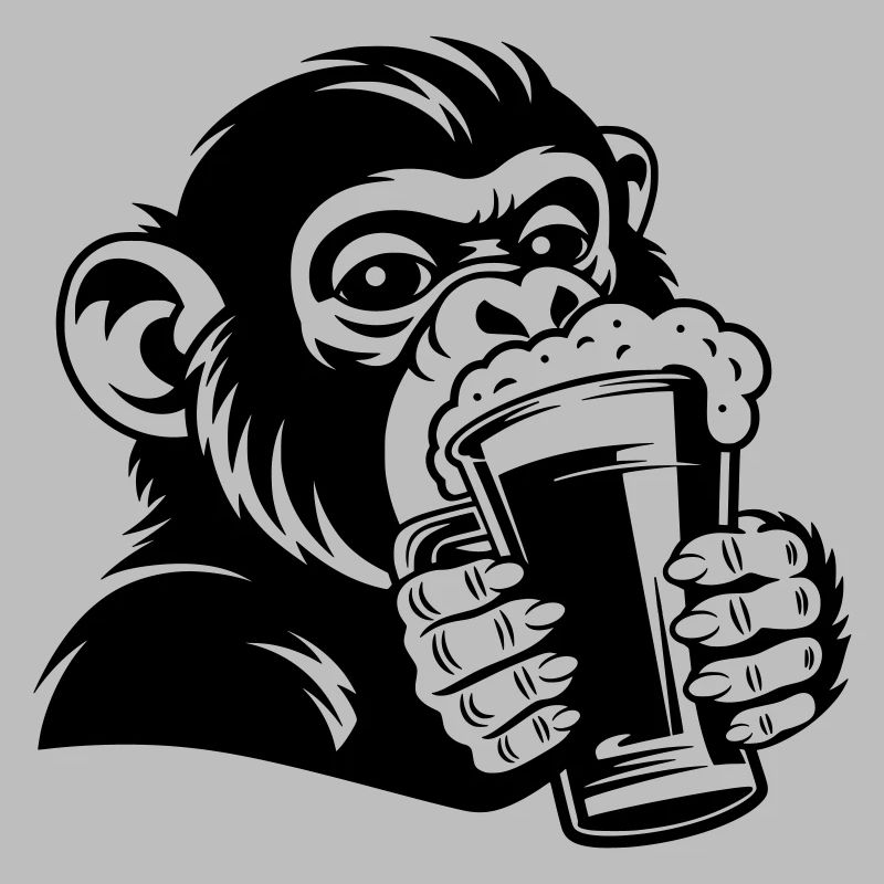Casual Monkey with Drink