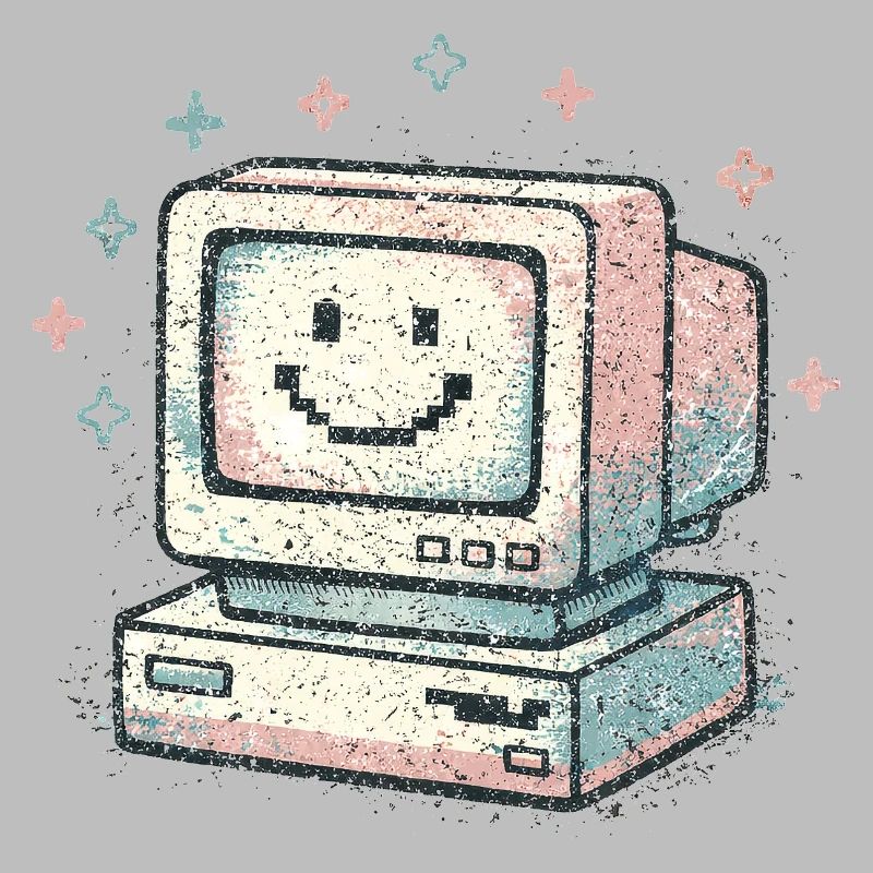 Cute Retro Computer Vintage 80s Tech Style