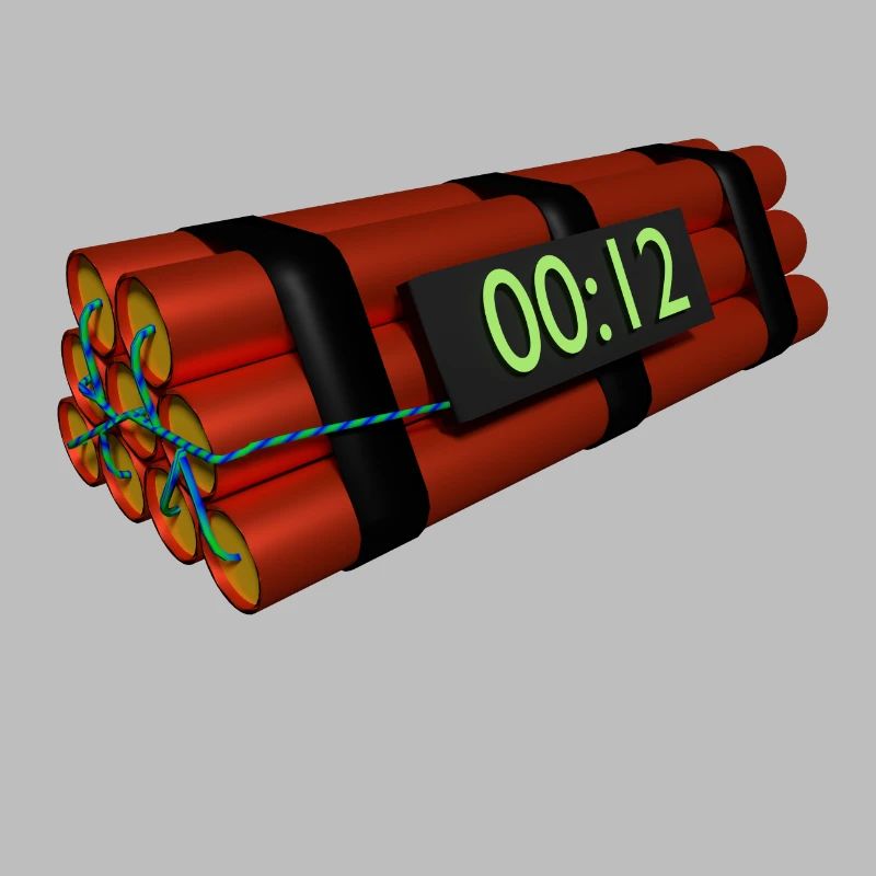 TNT Dynamit Bombe mit Countdown