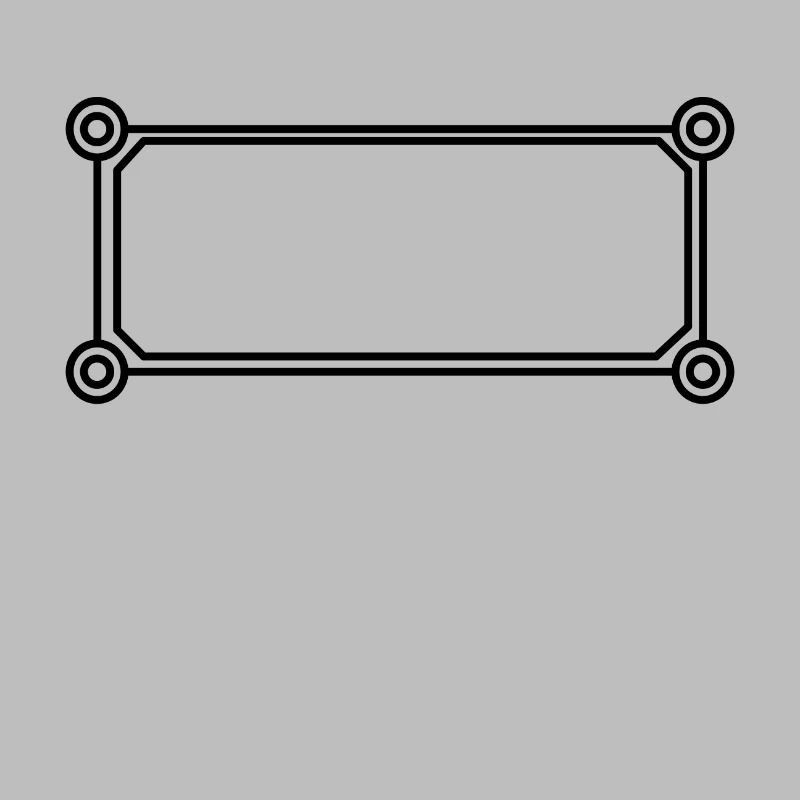 Rectangular frame black round corners