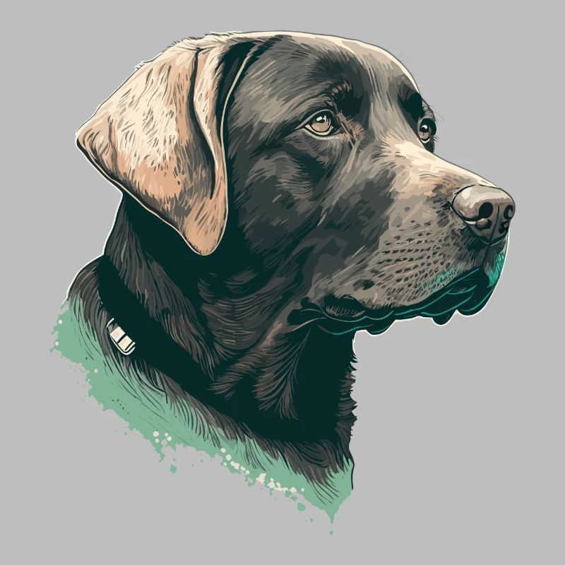 Nice Side View Illustration Labrador Retriever