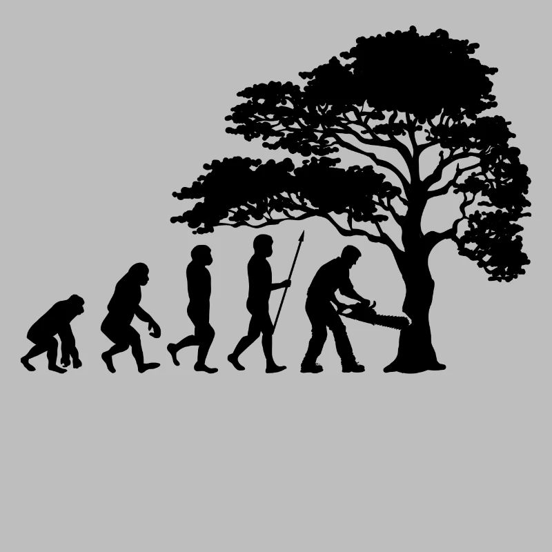 Holzfäller Baum Evolution Säge Sägespäne