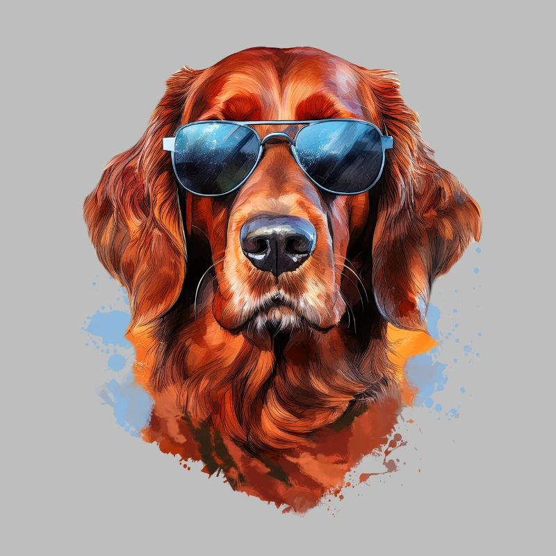 Irish Setter mit Sonnebrille