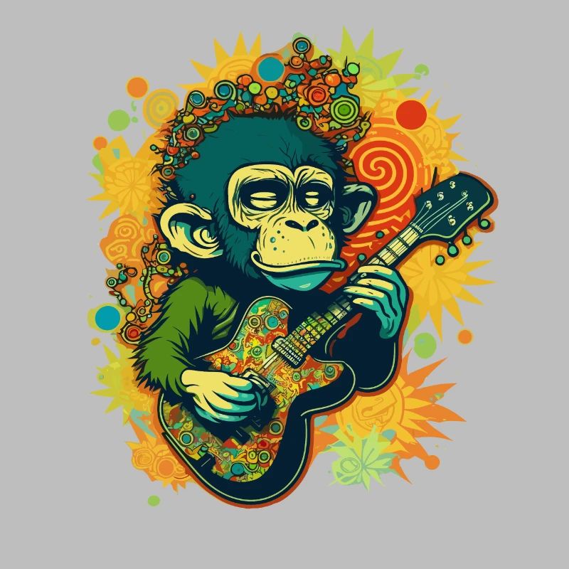Psychedelic Grooves: A Weed-Headed Monkey with Col